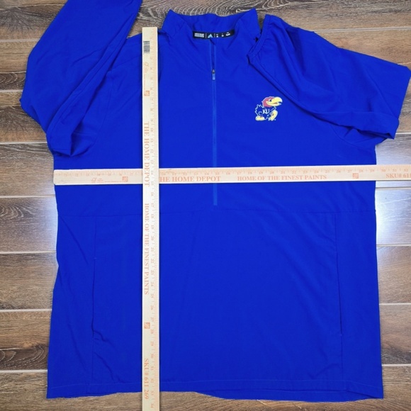 Kansas Jayhawks Jacket Mens 2XL Adidas 1/2 Zip Pullover Lightweight - Picture 10 of 10